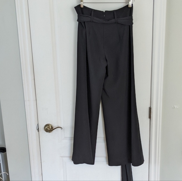 JOSEPH Ribkoff Wide Leg black pants Belted Pants size 8 T8 - Picture 8 of 10
